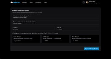 Charging Station Registration Form